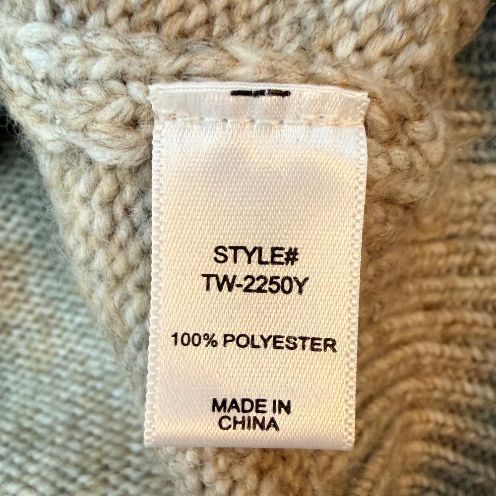 Zenana Womens Oatmeal Marled Knit Button Front Cardigan Sweater Large - Picture 3 of 7